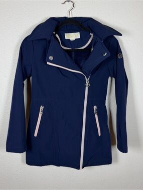 Michael Kors Girls 10/12 Asymmetrical Soft Shell Full Zip Coat Lined Outdoor